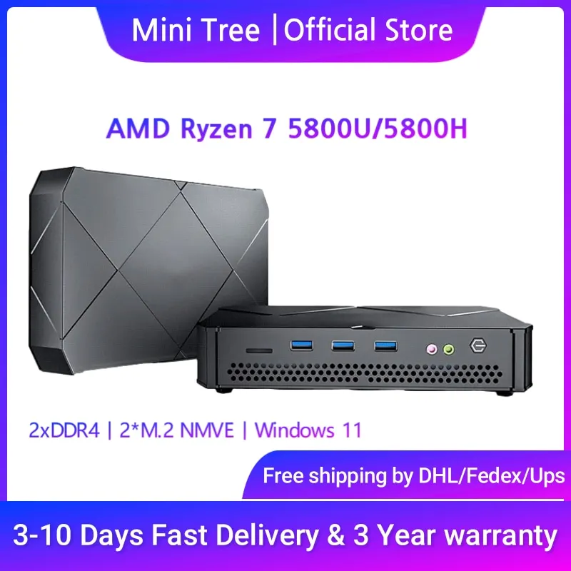 Cooling Fan AMD Mini PC Gamer Ryzen9 5900HX R7 5800H 5625U Desktop Computer DDR4 3200MHz PCIe4.0 2.5G LAN 8K HTPC WiFi6