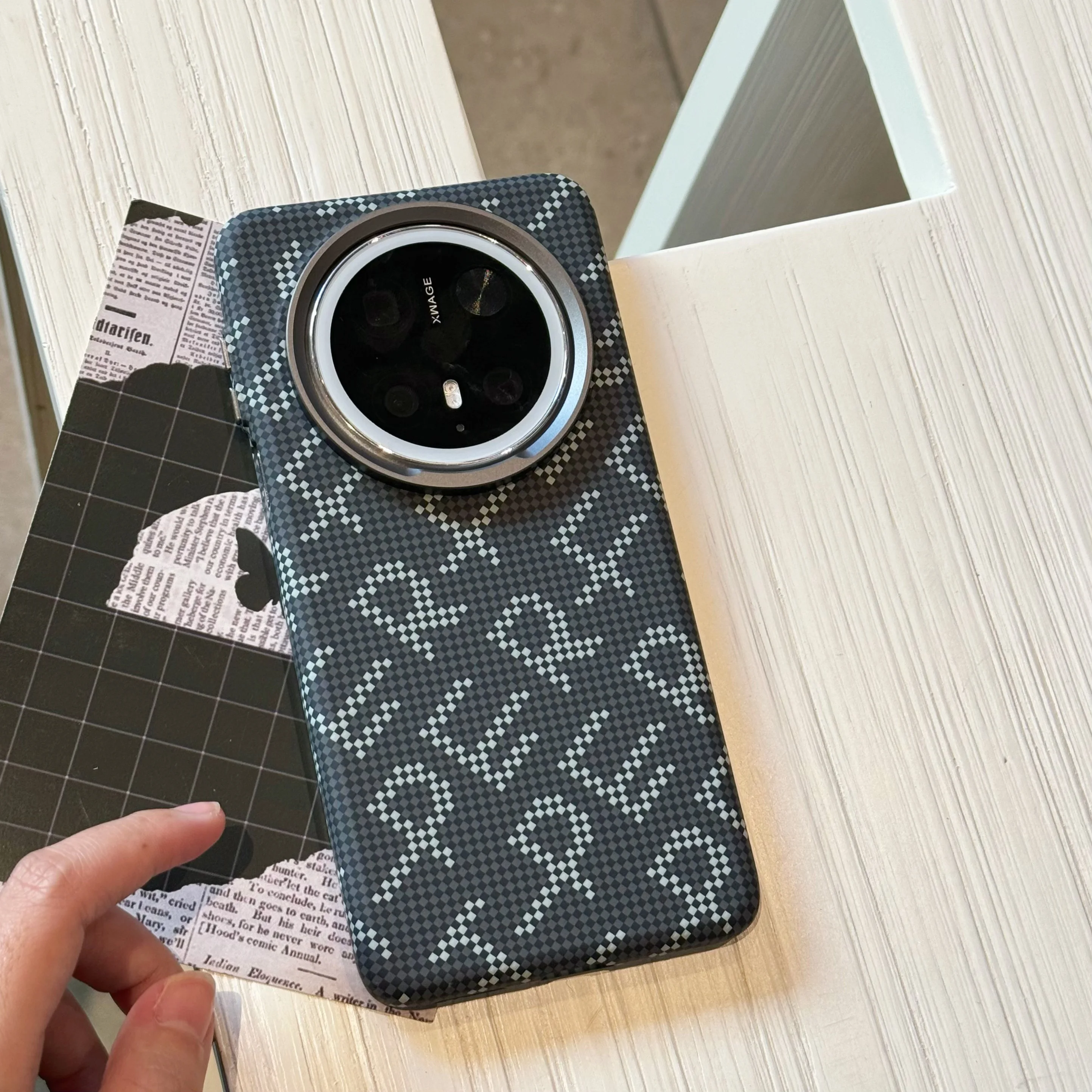 حافظة رفيعة للغاية من قماش الكربون Magsafe بنمط ألياف الأراميد لهاتف هواوي ميت 70 60 برو / ميت 70 مغناطيس مغناطيسي غلاف صلب