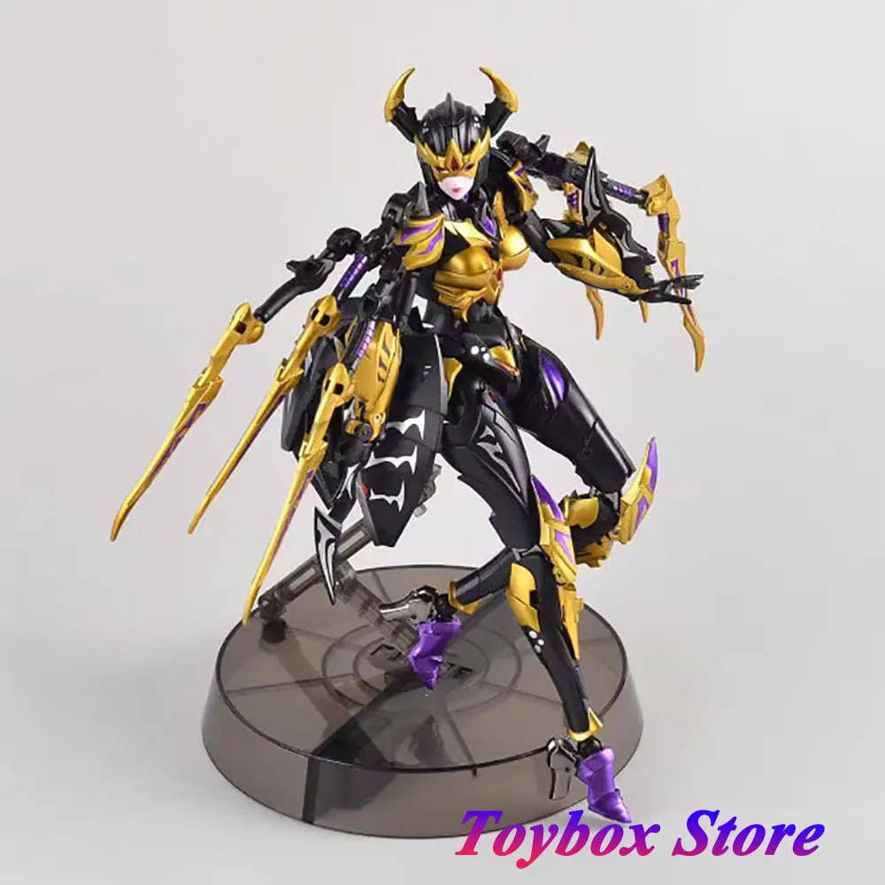 

Bingo Toys BT-04 20cm Spider Girl Transforming Toy Black Widow Robot Anime Action Figure Model Toys for Fans Hobby Gifts