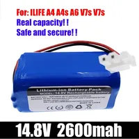 NEW/14.4V 2600mah 14.4V 3200Mah Lithium Battery for ILIFE A4 A4s V7 A6 V7s Plus Robot Vacuum Cleaner ILife 4S 1P Full Capacity