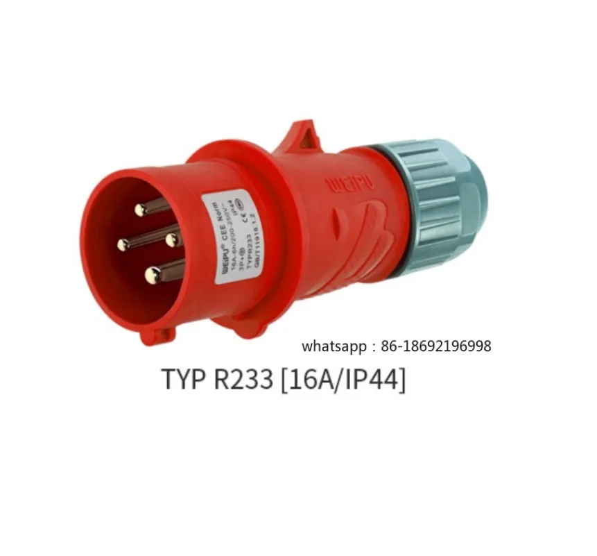 

Промышленная вилка WEIPU 16A4 Core TYP233/3618/5618/2618/533/633 Водонепроницаемая розетка IP44