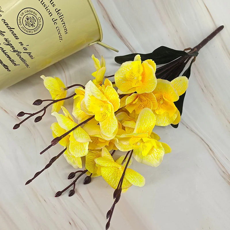 5-Gabelbündel, künstliche Blume mit Schmetterlingsorchidee, geeignet für Hochzeit, Zuhause, künstlicher Wohnzimmertisch, Hotellandschaftsdekoration – Detail 6