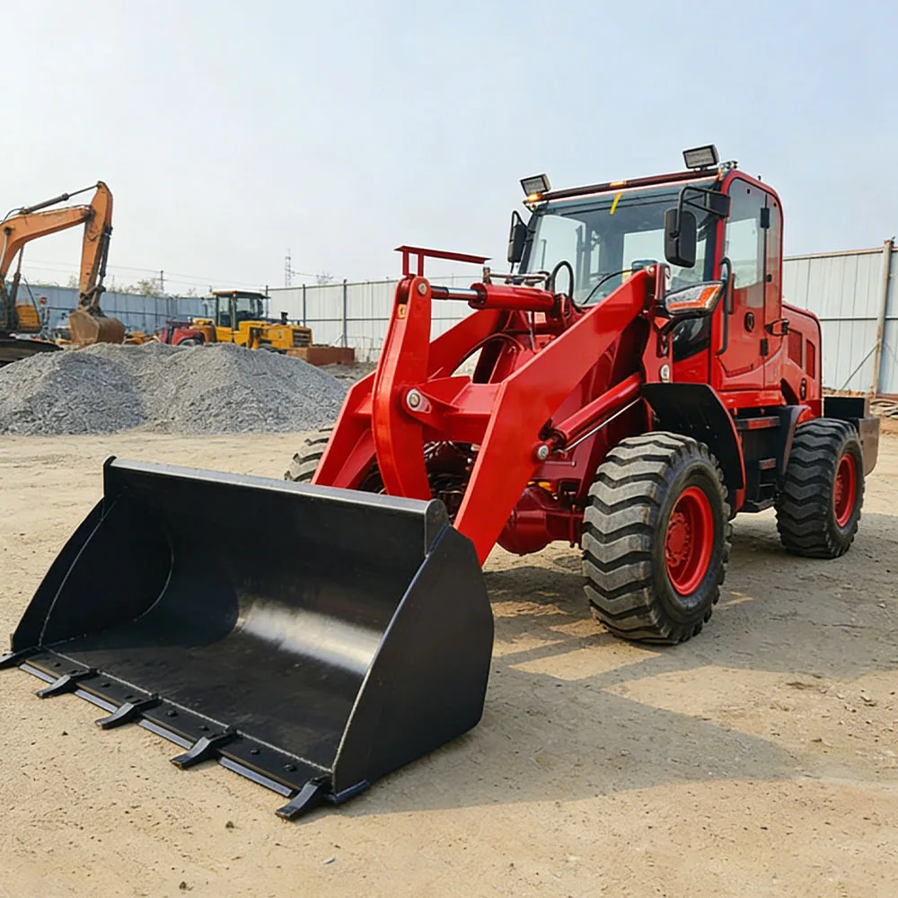 Made in China 4×4 Wheel Loader Compact 2000kg 3000kg Rated Load Capacity Diesel Loader Kubota Engine Customized for Sale