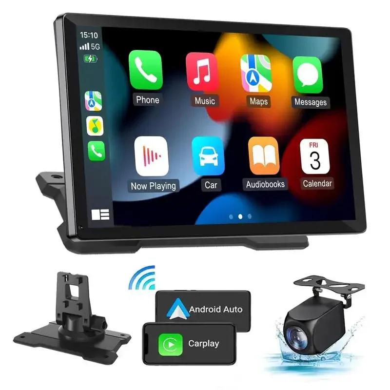 【Pierden】 2024 Newest IPS Touchscreen Wireless Portable Stereo AC/AA with Bluetooth/Wifi for Car