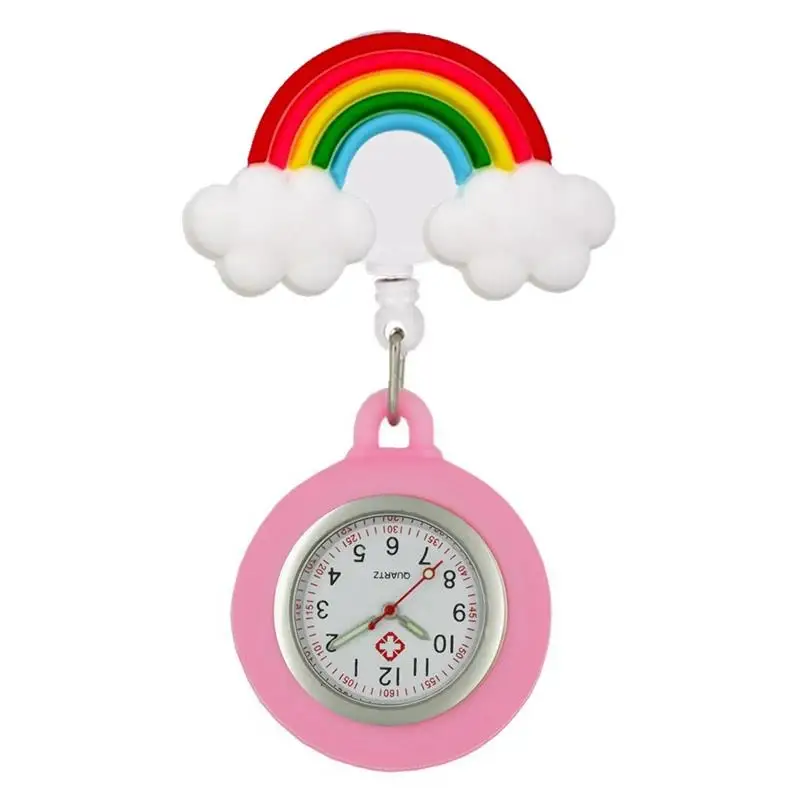 Nurse Doctor Cute Lovely Cartoon Hospital Medical Icons Health Heart Care Hang Clip Retractable FOB Pocket Watches Clocks Gifts