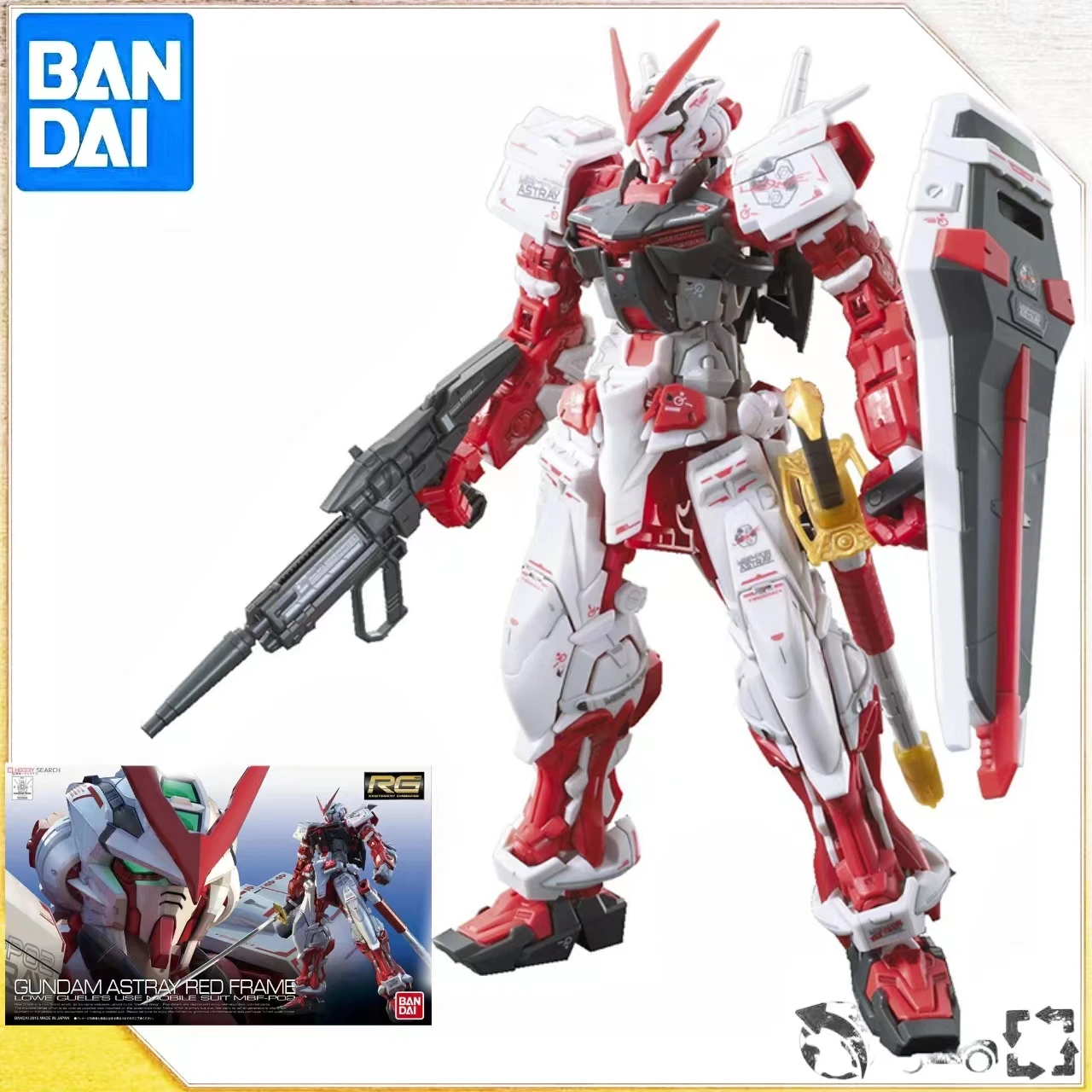 

Bandal RG 1/144 MBF-P02 Gundam Astray Red Frame Assembly Model Action Toy Figures Gifts for Children Collection