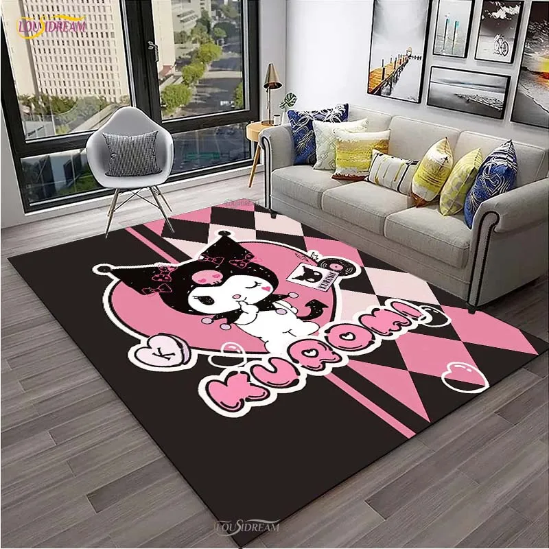 Kuromi Cartoon Anime kawaii Carpet for Living Room Bedroom Cute Rug Kitchen Door Kids Un-slip Floor Mats Alfombra Birthday gift