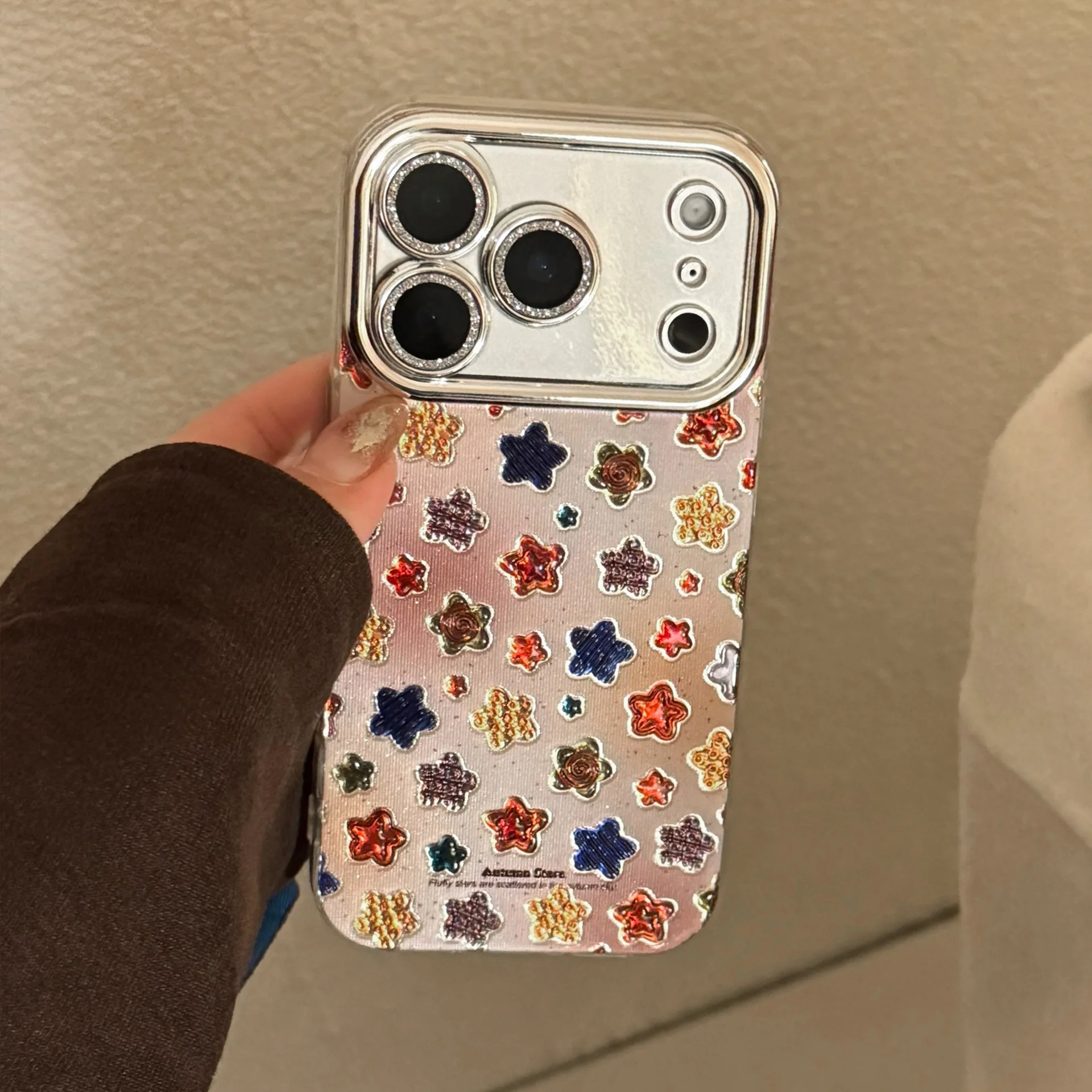 الكورية الملونة نجوم قضية الهاتف آيفون 17 الهواء 16 15 14 13 12 11 برو ماكس XS XR X 7 8 زائد بريق عدسة فيلم للصدمات غطاء