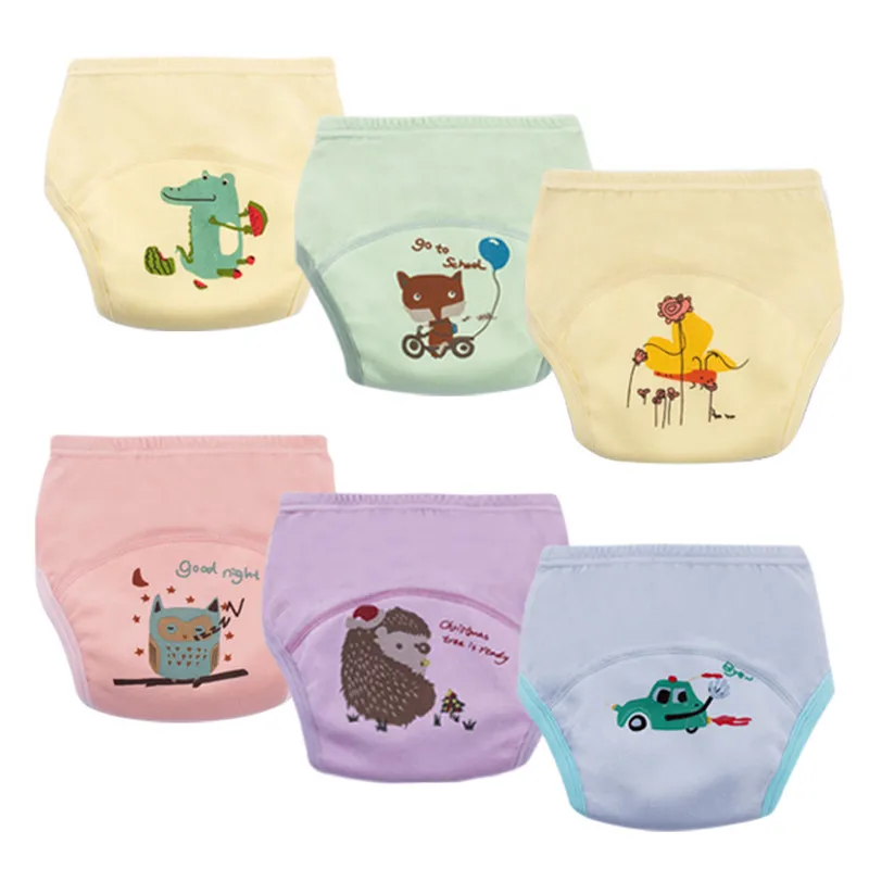 Soft Cotton Baby Diapers Reusable Nappies Cloth Baby Training Panties Toddle Boys Underwear Unisex Durable Cartoon Cotton Briefs