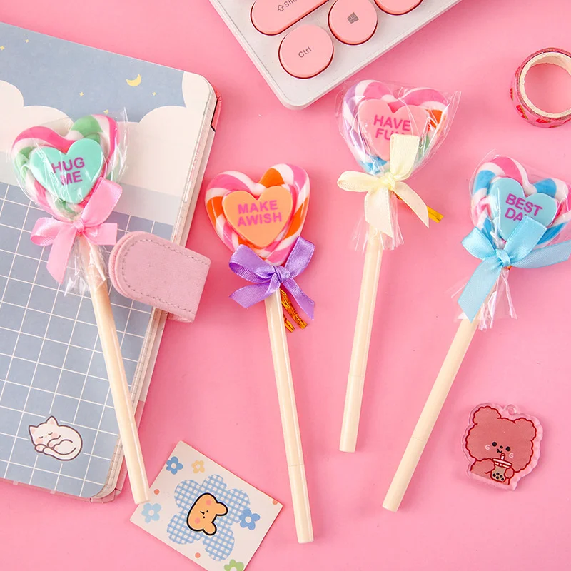 1 Piece Kawaii School Supply Office Stationery Ballpoint Pen Creative Cute Love Lollipop Sweet Candy Styling Funny Lovely Pens