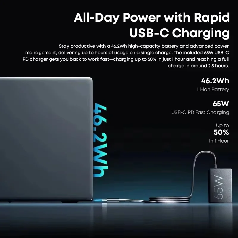 CHUWI CoreBook X ordinateur portable de jeu 14.1 pouces 2K écran IPS AMD R5-7430U 16GB DDR4 RAM 512GB SSD Windows 11 Wifi6 ordinateur portable