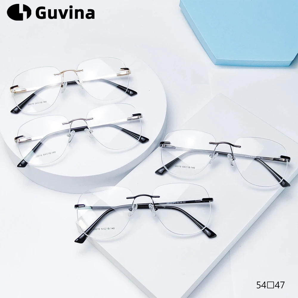 

Vintage Rimless Titanium Glasses Frame Men Women Fashion Simple Optical Eyeglasses Myopia Hyperopia Customized Prescription Eyew