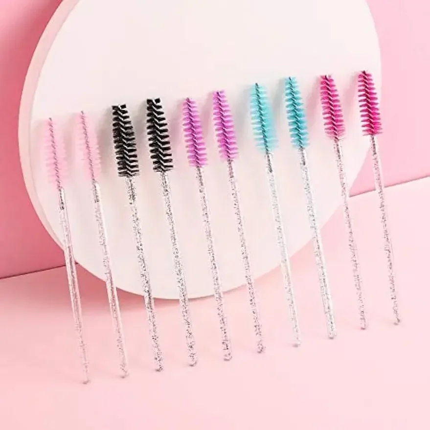 Großhandel 100/500/1000 stücke Auge Schönheit Werkzeuge Einweg Mascara Zauberstäbe Wimpern Pinsel Wimpern Verlängerung Bunte Spoolies für Augenbraue – Detail 8