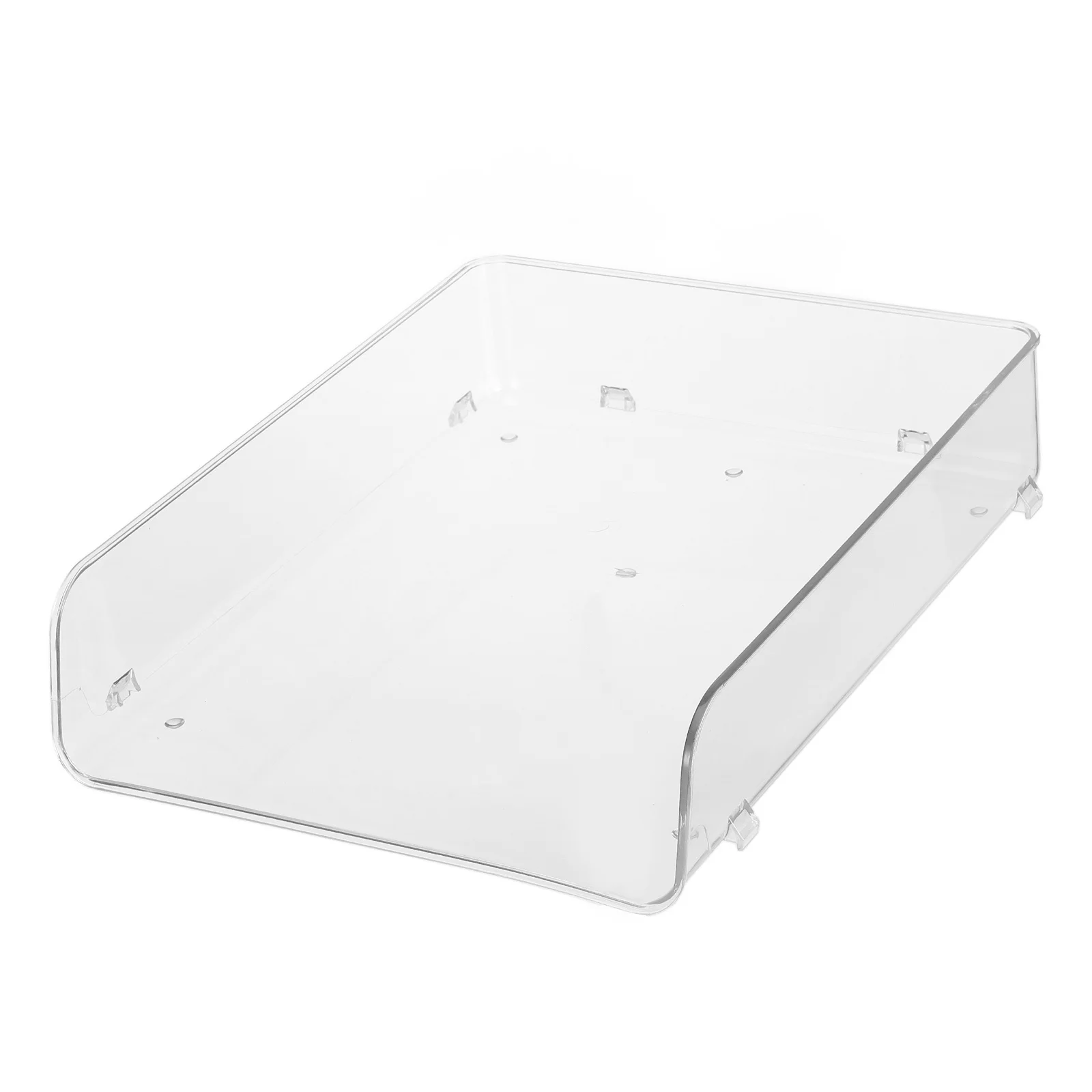 1pc Stackable File Storage Box Desktop Organizer Pet Material Modern Design For Home Use Sundries Organizer Box