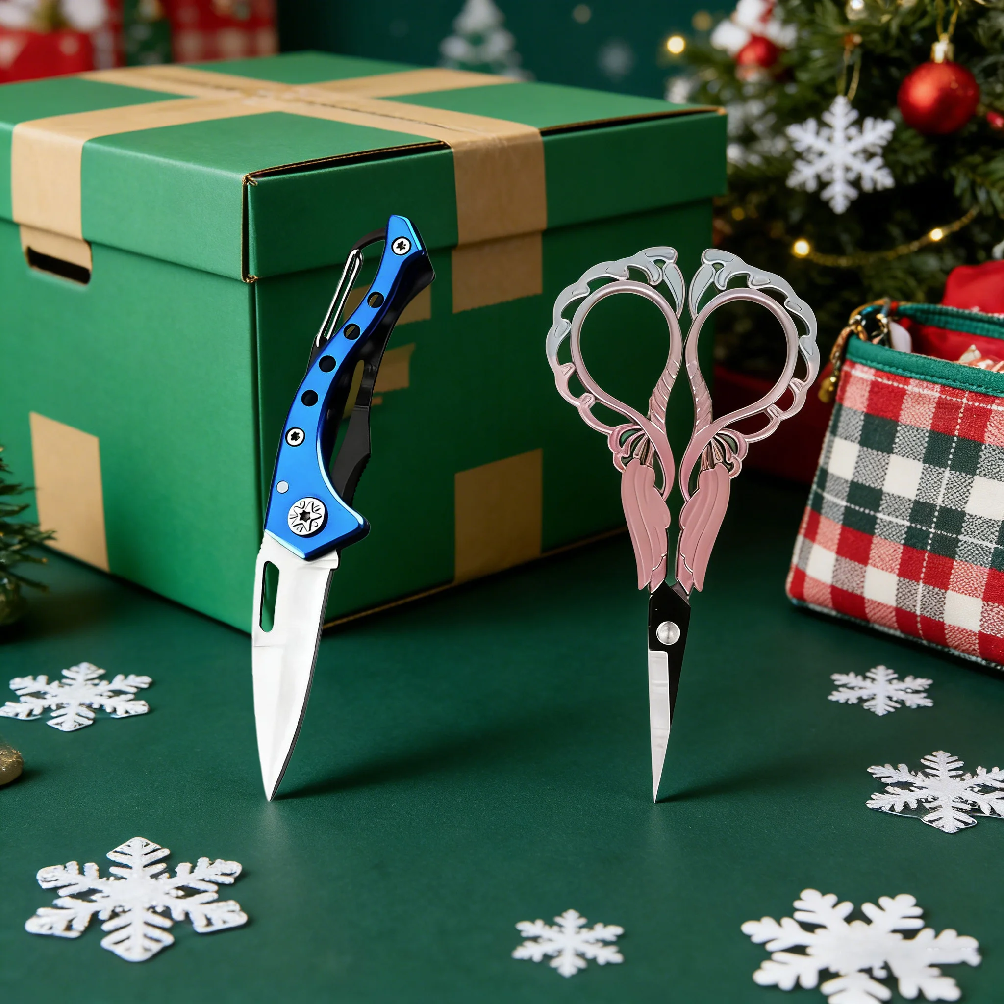 1/2PCS,Sewing Scissors Embroidery Cross Stitch Needlework Thread Trimming DIY Utility Folding Knife Outdoor Camping Tools
