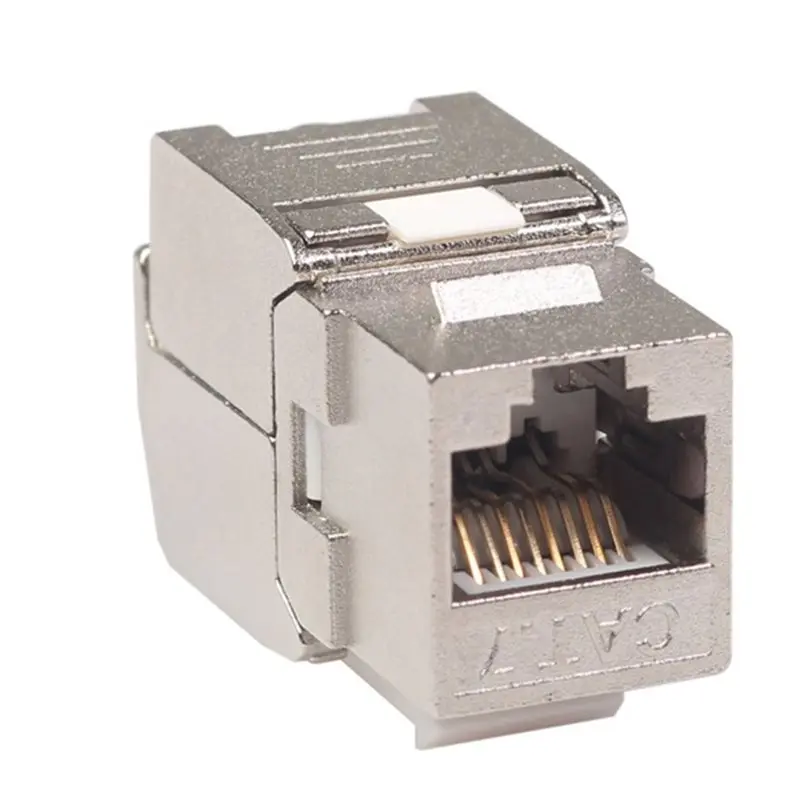 AT82-Keystone Jack Connector Module Tool-Less Type Shielded Zinc Alloy Module Self-Locking Network Coupler Adapter CAT7