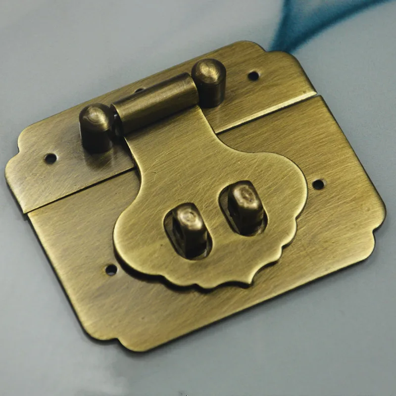 65MM Chinese Brass Clasp Antique Wood Box Hinge Furniture Hardware Jewelry Box Buckle Fastener Kitchen Cabinet Door Locks