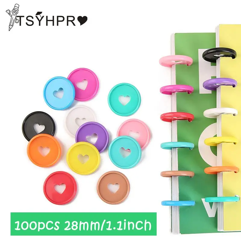 100 Chiếc Rời Lá Chất Kết Dính Cho Máy Tính Xách Tay 28Mm Chắc Chắn Trái Tim Liên Kết Nhẫn Thêu Sò Tự Làm Quy Hoạch Đĩa
