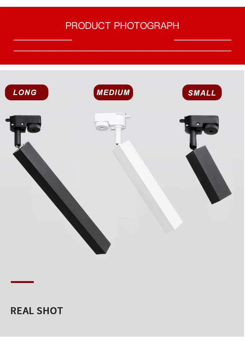 LED Track Light Ceiling Light Square Long Strip 90° Adjustable Angle Downlight Living Room Nordic Square Track Spotlight 220V