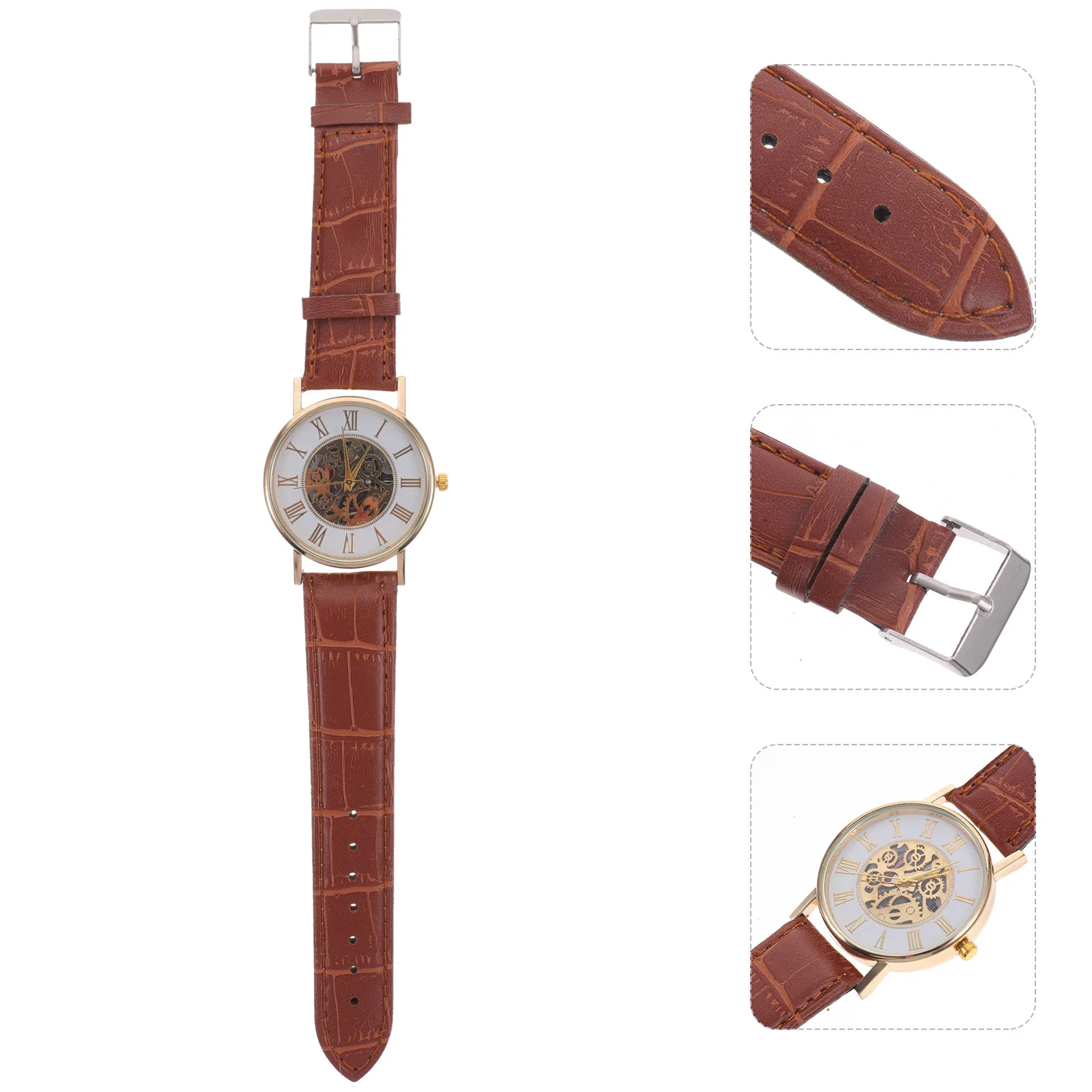 1pc Quartz For Men Women Hollow Design Elegant Business Wrist Watch Fashion Casual Work Watch Breathable Strap