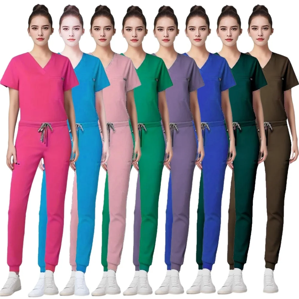 

Classic Jogger Stretch Scrubs Uniforms Comfortable Medical Nurse Set Breathable Hospital Nursing Scrub Set Dress Uniform