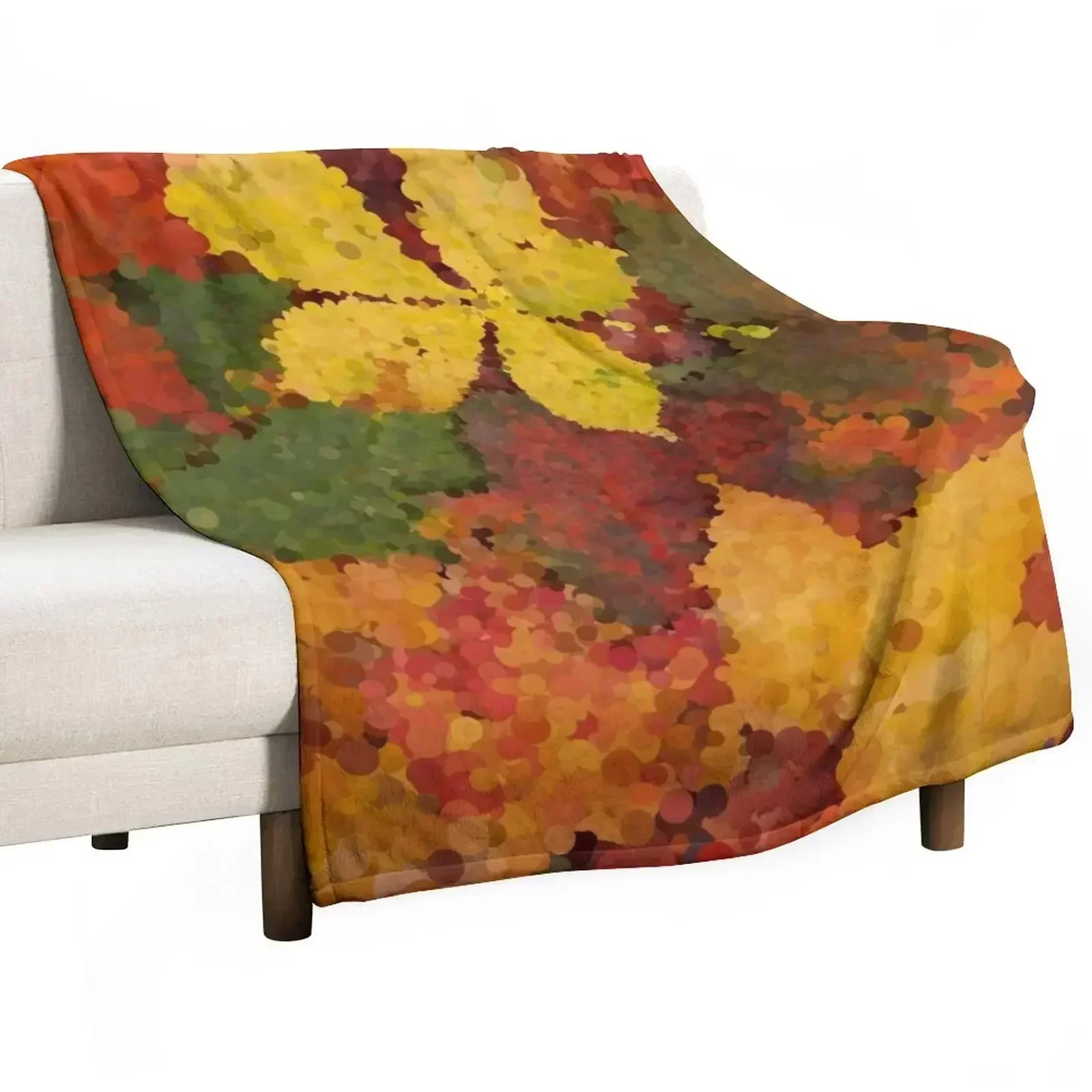 

Crunchy Autumn Leaves Throw Blanket Stylish Decor Blanket Gift for Friends Roommate
