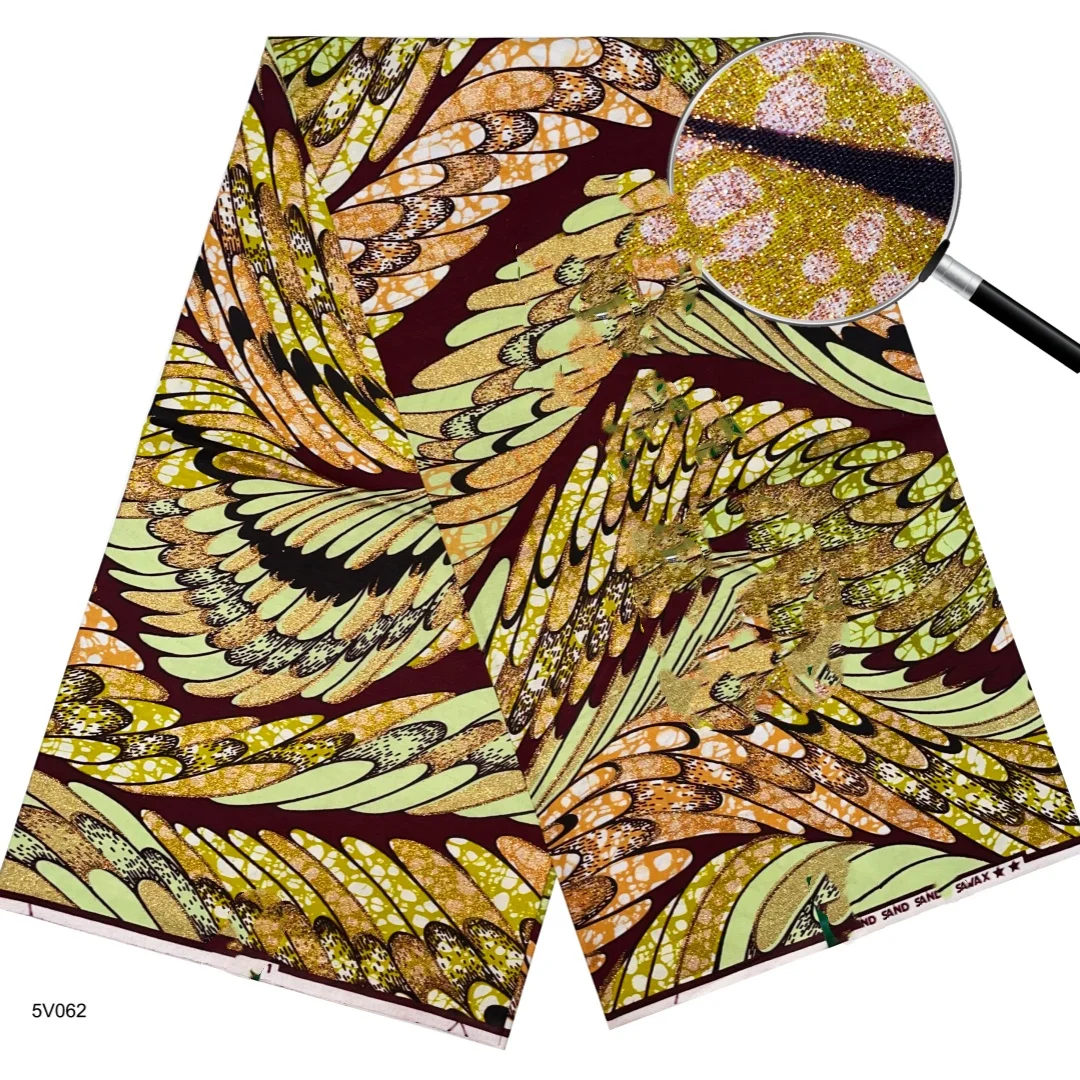 2026 New Style Nigeria Golden- Wax Print Fabric - High Quality African Wax Print Fabric for Patchwork, Clothing & DIY" T1