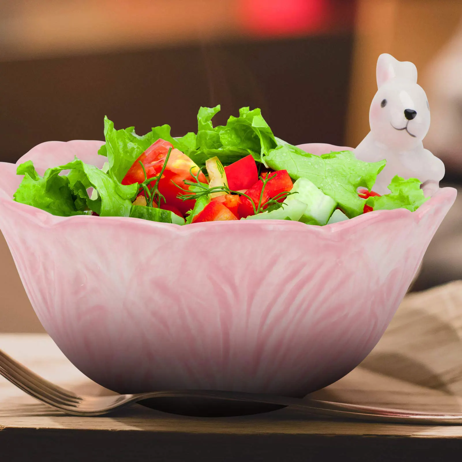 Household Food Fruits Rice Salad Bowl Pottery Ceramic Bowl Soup Tableware Dinner Bowl Creative Lovely Hand Painted for Children