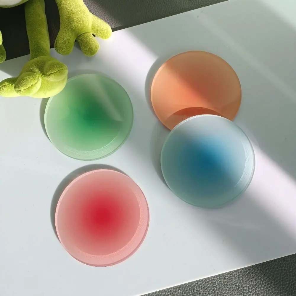 4 pcs Red, Orange, Blue, Green Acrylic Colored Coaster Acrylic Rotundity Round Colored Coaster 3.8 Inches Acrylic Tableware Mat