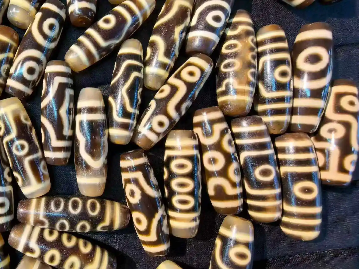 50pcs/lot Natural Agate Dzi Beads Wholesale Complete Range of Colors Patterns Styles Taiwanese Craft Weathered Ethnic Style diy