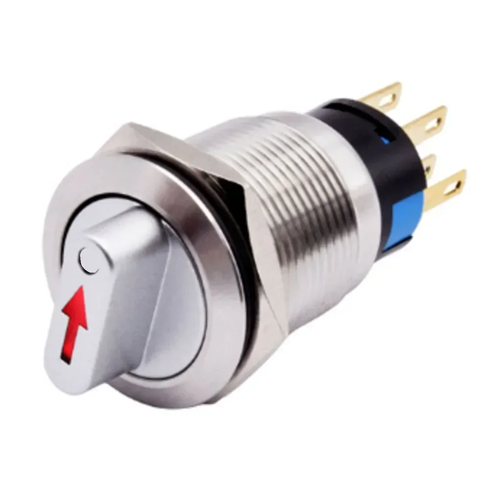 

1pc 19mm Momentary Rotary Push Button Switch 3 Positions 2NO2NC 110-220V ON-Off IP66 Push Button Switch With An LED Light