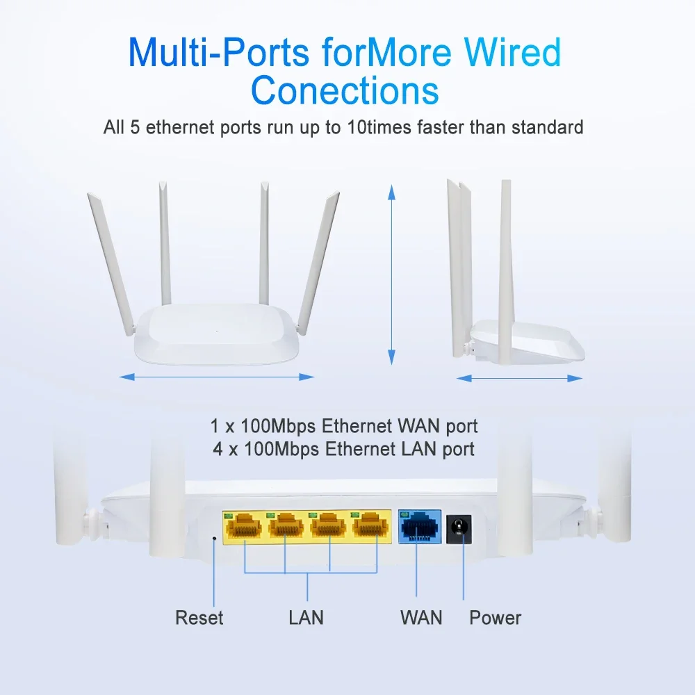 Ripetitore WiFi wireless 1200M Dual Band 2.4G 5G WiFi Estensore di segnale Router WiFi Amplificatore WiFi Router ripetitore di segnale a lungo raggio