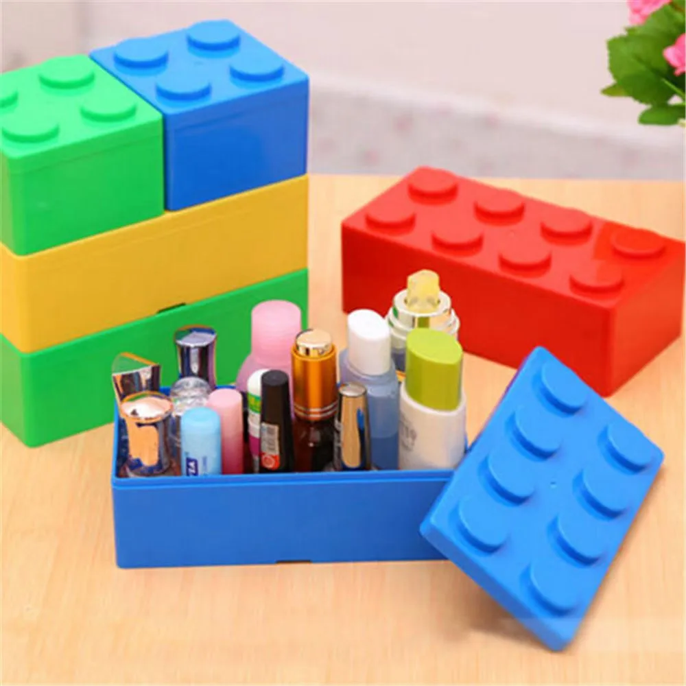 New Creative Storage Box Vanzlife Building Block Shapes Plastic Saving Space Box Superimposed Desktop Handy Office House Keeping