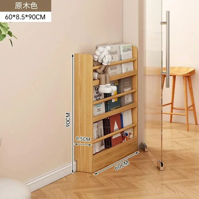 Simple Aoliviya New Storage Cabinet Solid Wood Bookcase Bookshelf Children's Storage Cabinet Ultrathin Rack Cabinet Living Room