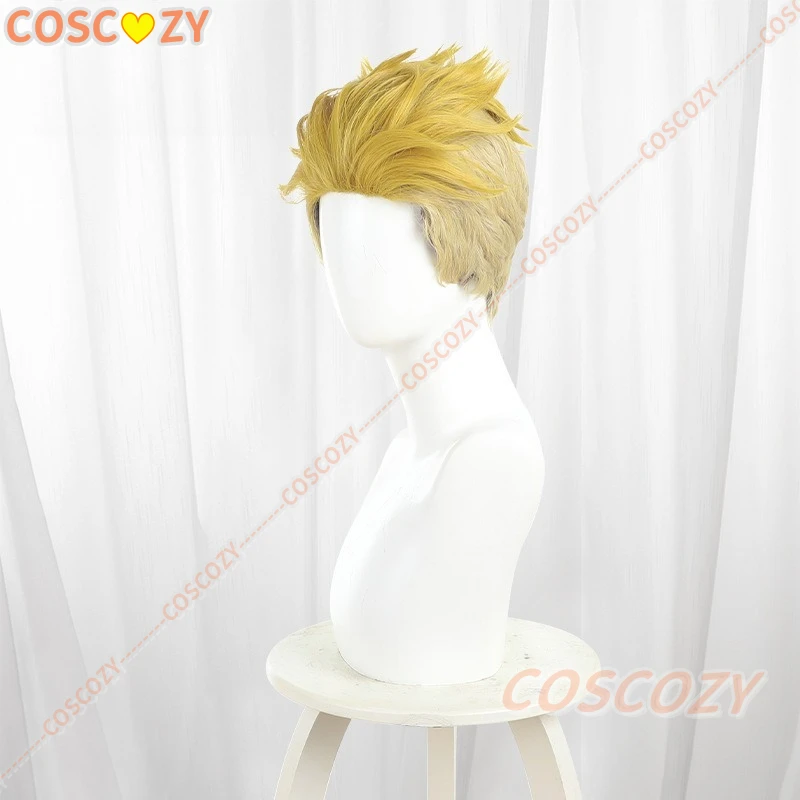 Peluca de Cosplay de Anime Gachiakuta Enjin, pelo corto rubio, limpiadores Akuta, pelo de fibra resistente al calor, fiesta de Halloween para mujeres y hombres