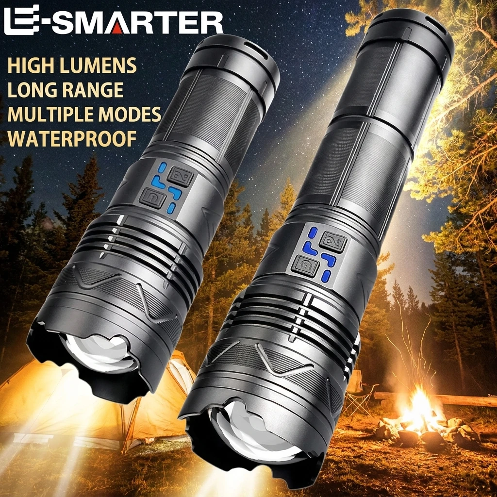 powerful-led-torch-super-bright-tactical-flashlight-100w-gt60-20000lm-long-range-usb-rechargeable-using-4-181350a-batteries