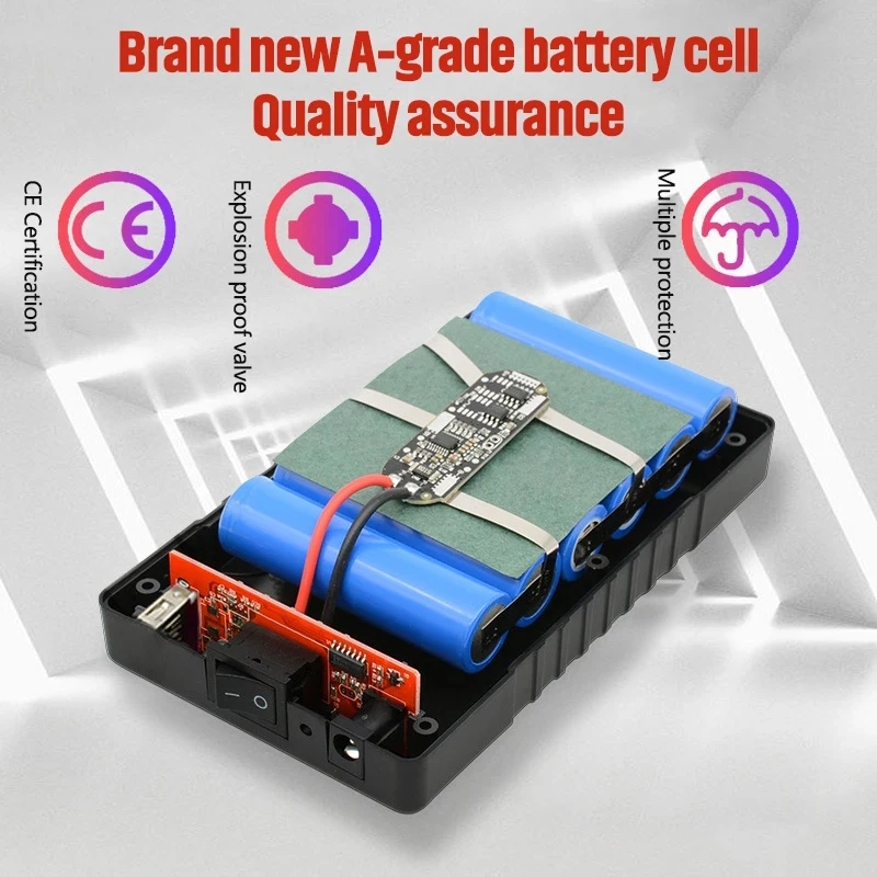 High Quality 12V Lithium Battery Pack 12000mA Large Capacity 5V Mobile Power Supply, Speaker, Air Conditioning Suit,Backup Power view 3
