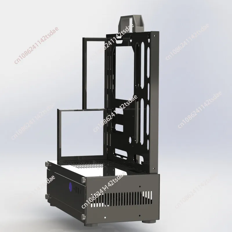 ATX/MATX Open Frame PC Case, Vertical GPU Desktop Mini Chassis with 240/360mm Liquid & Air Cooling Rack