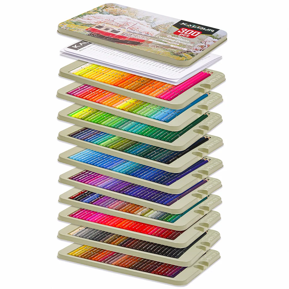 Imagem -05 - Lápis Coloridos para Livros de Colorir Adultos Núcleo Macio 300 Cores Esboçando Lápis de Desenho Artesanato Suprimentos