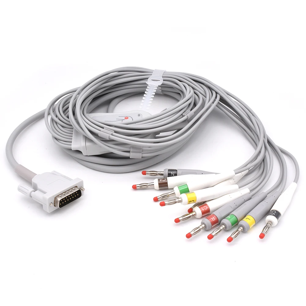 

Phiillips Compatible Direct-Connect EKG Cable - M3703C IEC/Banana 4.0 Connector