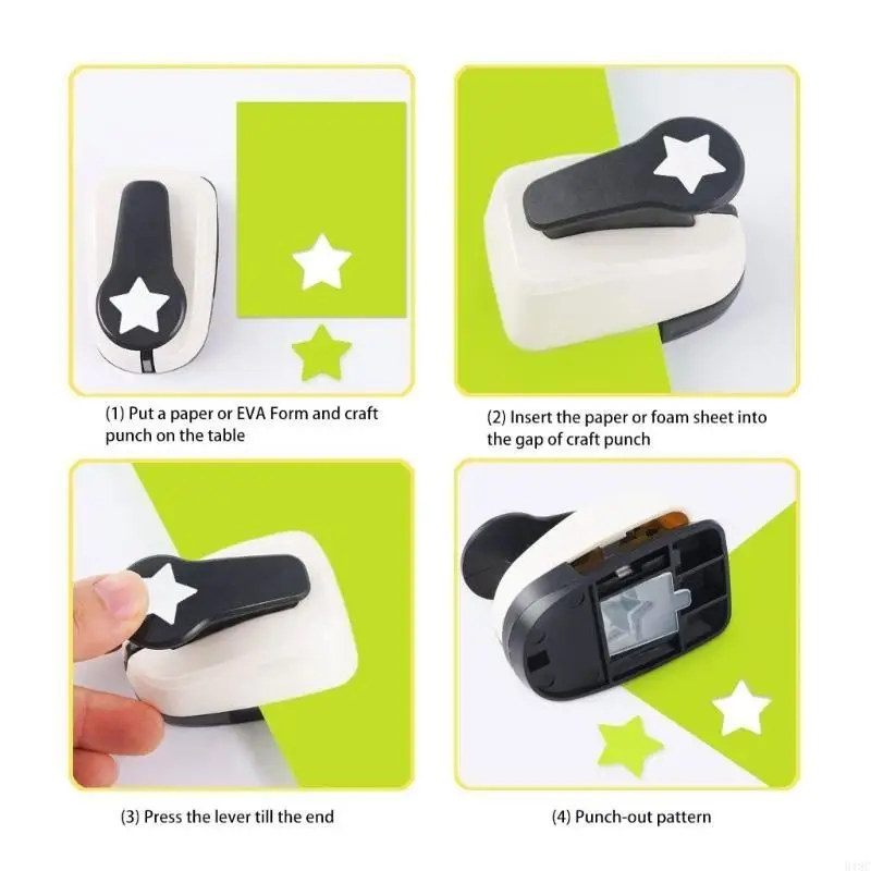 Пятиконечный Star Hole Single Hole Puncher Pupper Puper Pupper for Diy Card Makebook Art Crafts Photo Photo