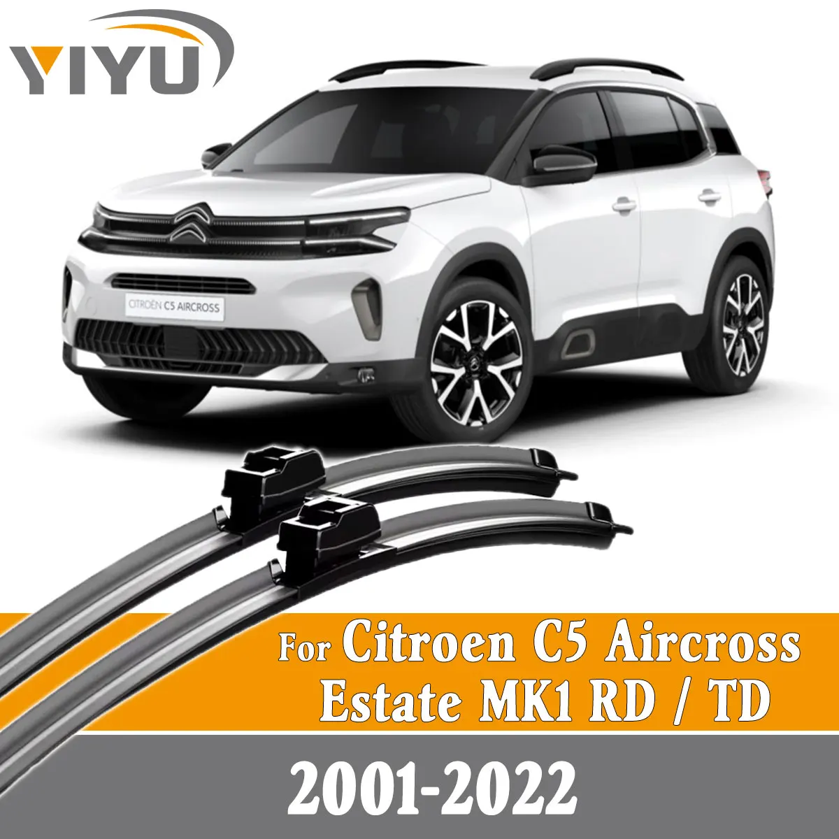 2 Stück Auto-Frontscheibenwischer für Citroen C5 Aircross Estate MK1 RD / TD 2001-2022 Windschutzscheibenbürsten Zubehör