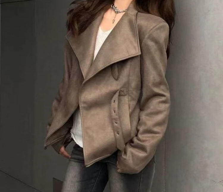 

Retro Jacket Women's Spring 2025 New Style Loose and Slimming Lapel Short Jacket Top