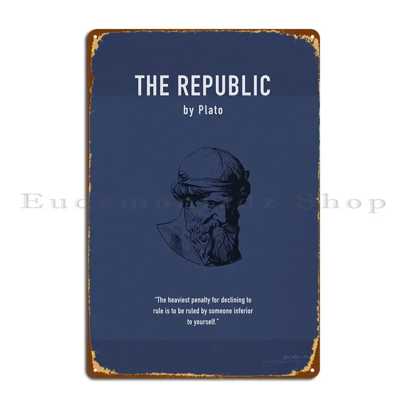 The Republic By Plato Art Metal Sign Designing Classic Cinema Wall Plaque Living Room Tin Sign Poster