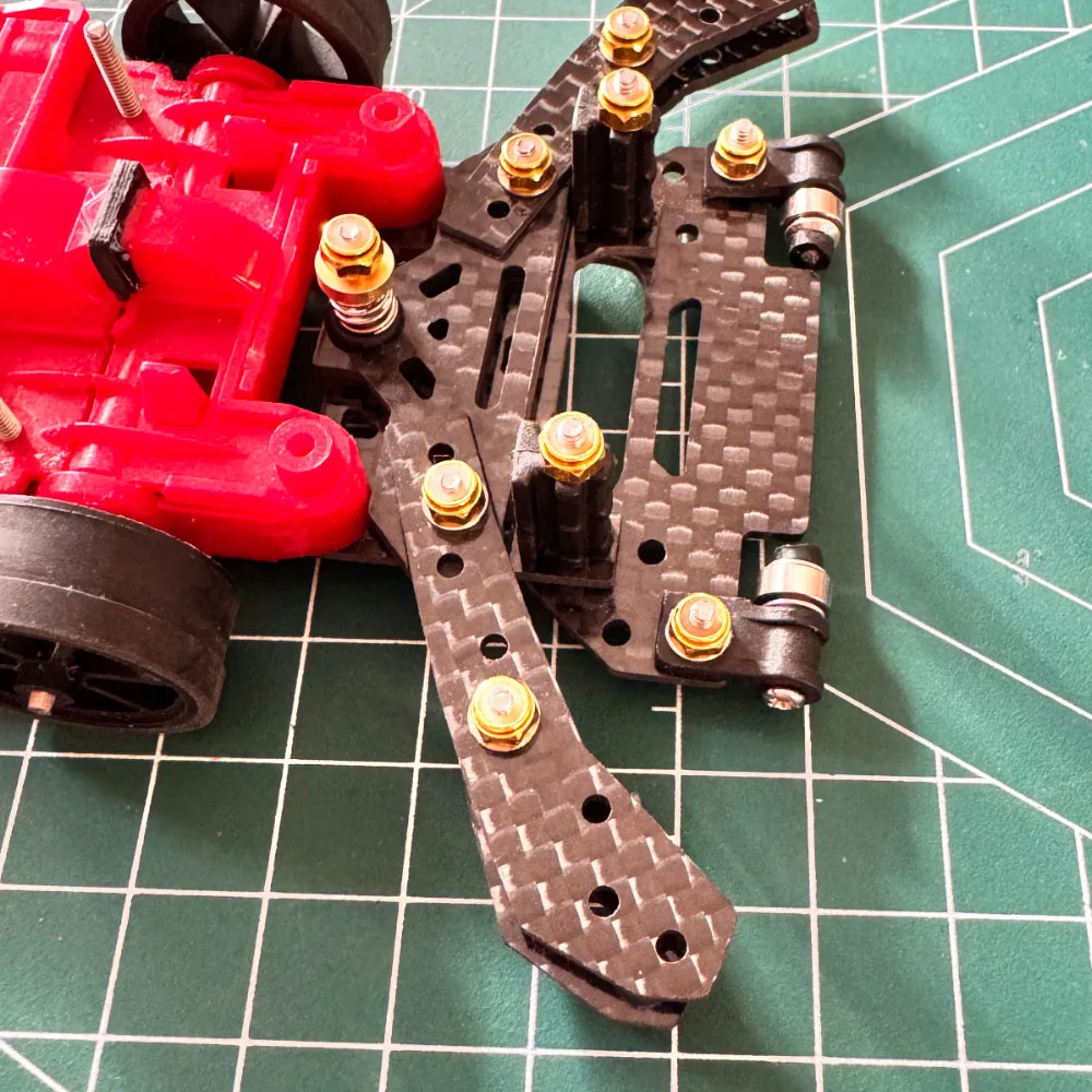 Chassi CNC de carbono MS/MSL para mini 4WD, modelo Swing Fish Car Set "V" traseiro (requer montagem)