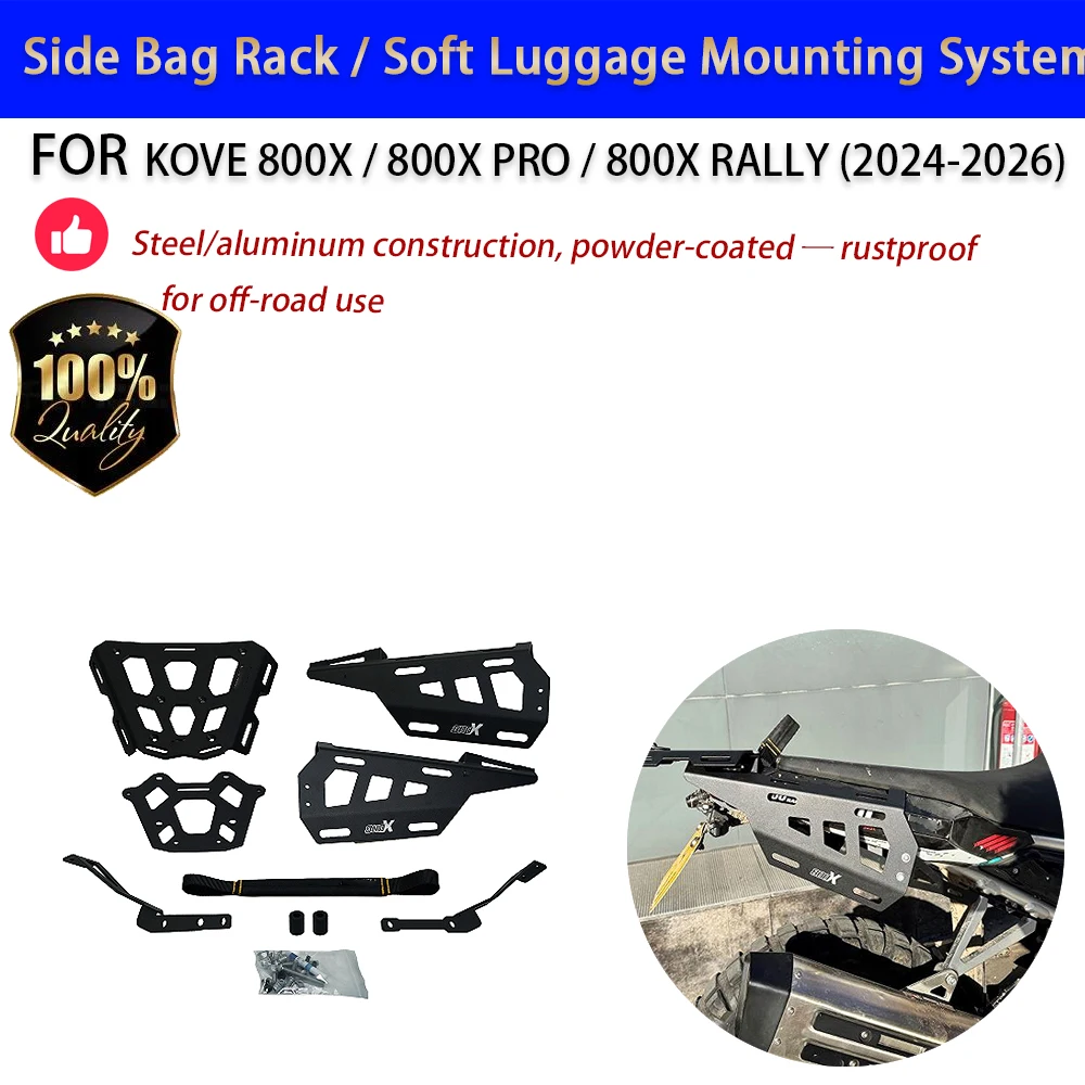 For KOVE 800X PRO RALLY Side Bag Rack Quick Release Soft Luggage Mounting Bracket No-Drill Accesorios Moto
