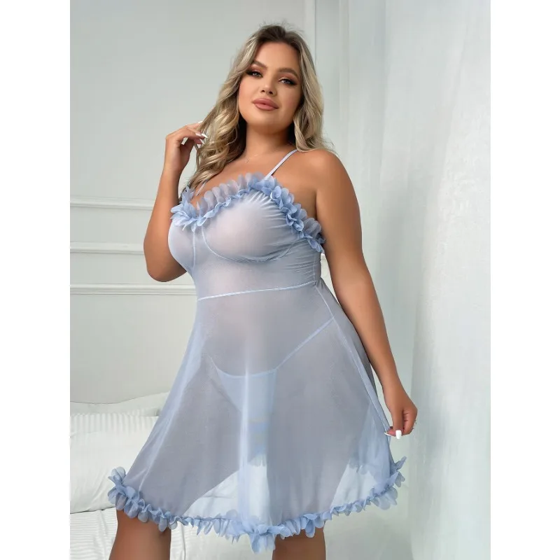 Sexy Mesh See-through Sexy Lingerie Nightgown Hot Underwear Women Clothing Porn Female Intimate Evening Dresses Lingеrie Set 18