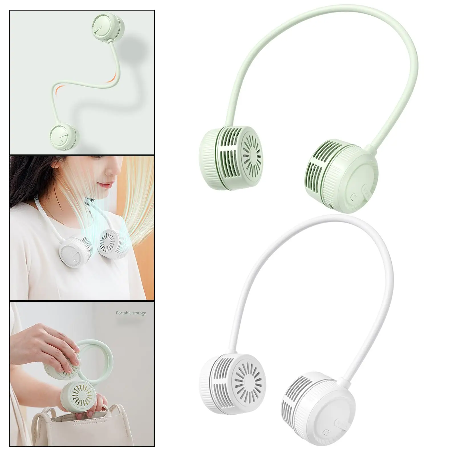 

Складной шейный вентилятор, малошумный перезаряжаемый подвесной вентилятор для шеи, персональный вентилятор, безлопастной вентилятор для приготовления пищи, путешествий, кемпинга, лета, пешего туризма