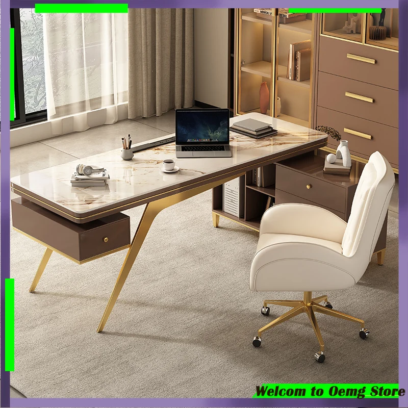 

Modern European Floor Desk Elegant Large Sedentary Office Table Ideal Gaming Working From Escritorio Home Decoration Furniture