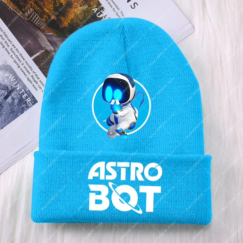 Astro Bot Boy Girl Cartoon Cute Knitted Hat Children Winter Warm Hats Casual Accessories Kids Anime Fashion Knit Cap Xmas Gifts